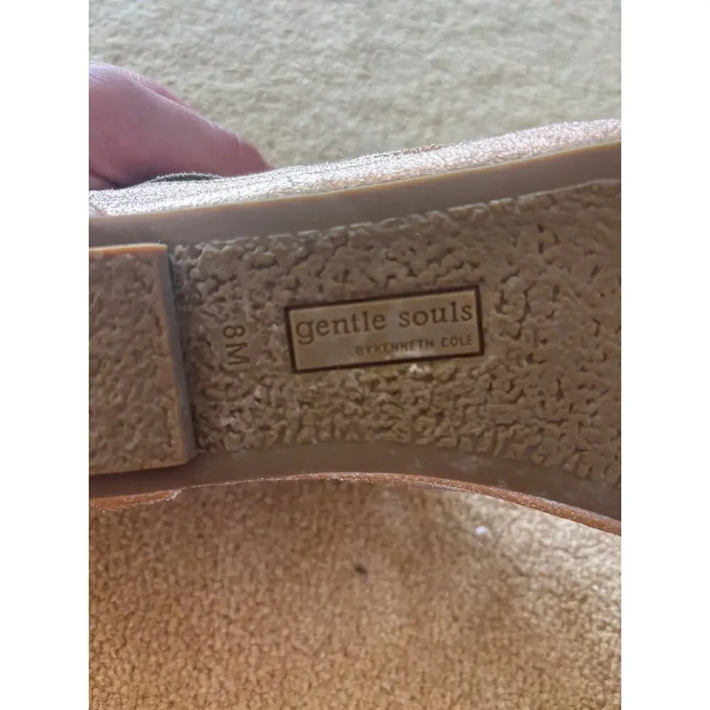 Gentle Souls by Kenneth Cole Rose Gold Metallic Caged Lace-Up Sandals